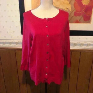Charter Club Red Cardigan Size 1X